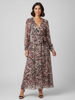 Spy Zone Exchange Allover Print Belted Maxi Dress